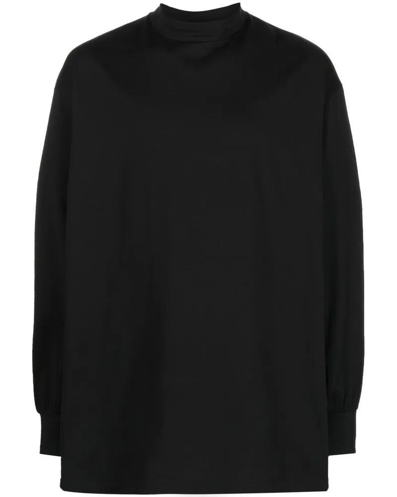 Y-3 Langarmshirt mit Stehkragen - Schwarz Schwarz