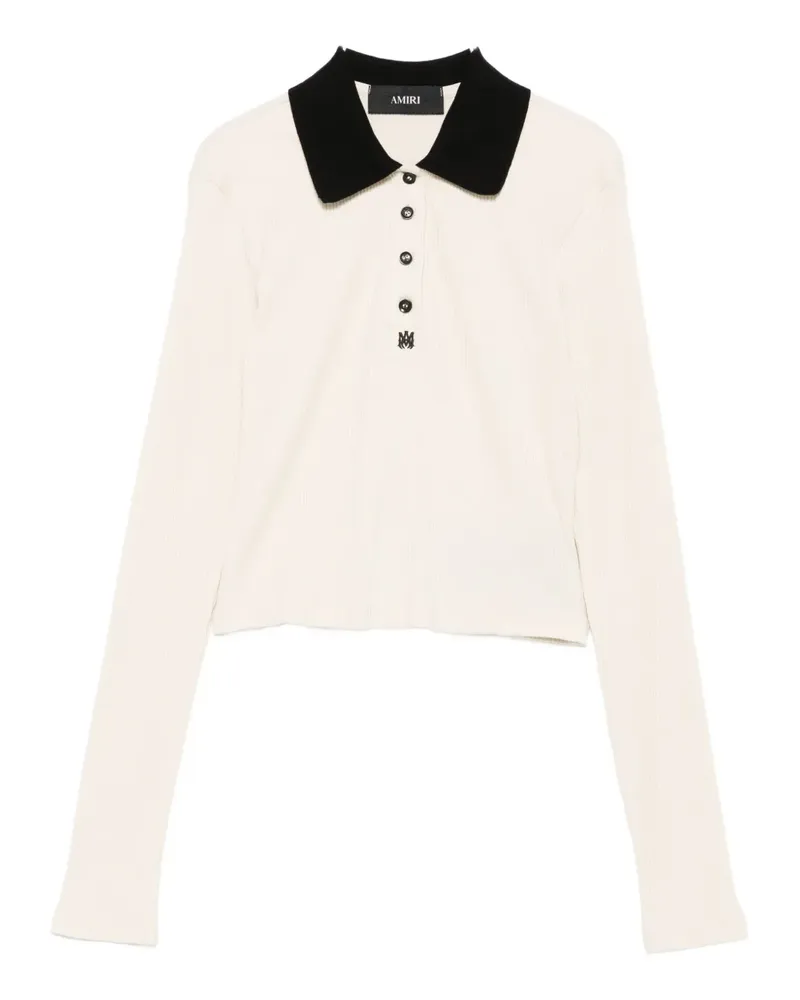 Amiri Geripptes Poloshirt - Nude Nude