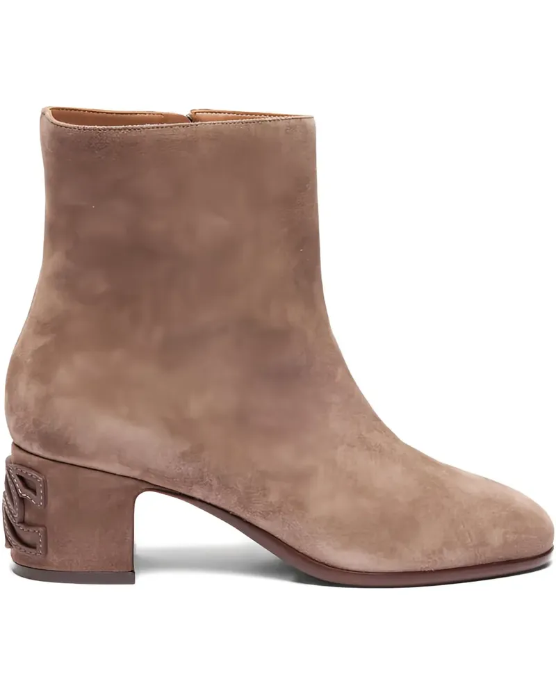 Casadei Muni Wildlederstiefel mit Blockabsatz 50mm - Braun Braun