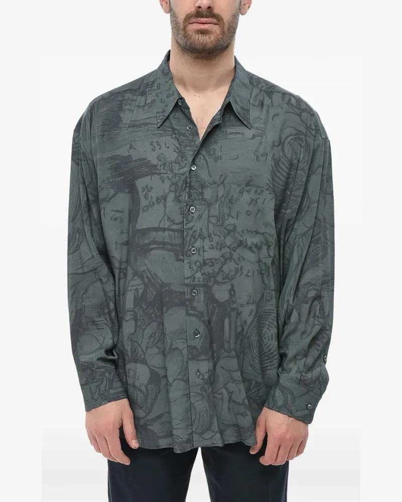 Magliano graphic-print chest-pocket shirt - Grün Grün