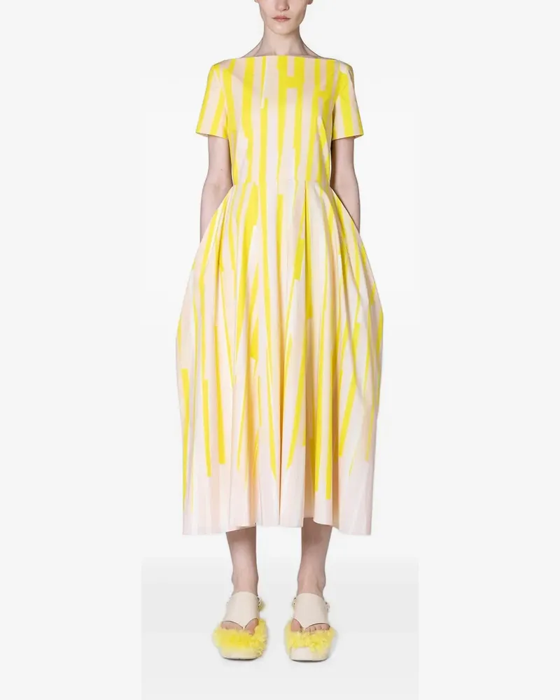 Roksanda Ilincic Vaela abstract-print midi dress - Gelb Gelb