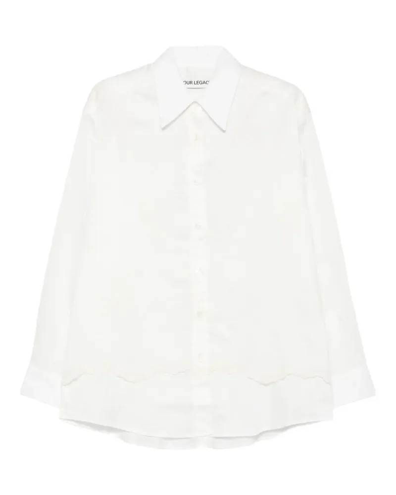 Our Legacy lace-trim shirt - Nude Nude