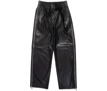 Lederhose mit Reißverschlüssen - Schwarz