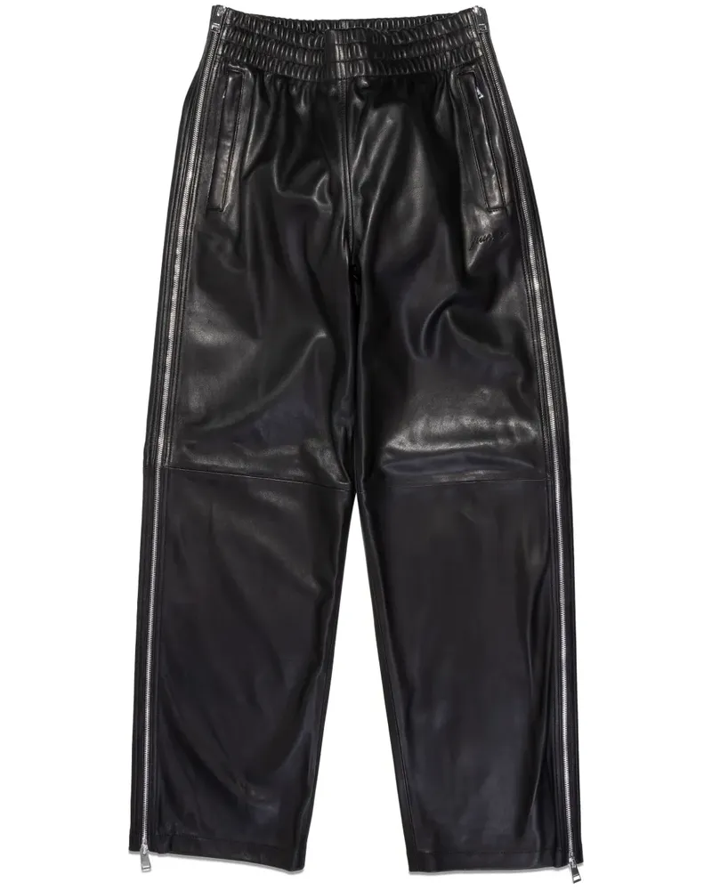 PURPLE BRAND Lederhose mit Reißverschlüssen - Schwarz Schwarz