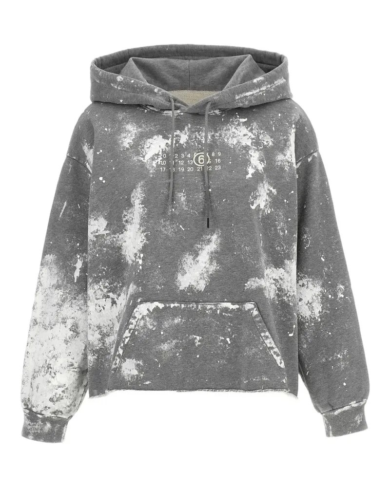 Maison Margiela Numeric Signature paint-splatter hoodie - Grau Grau