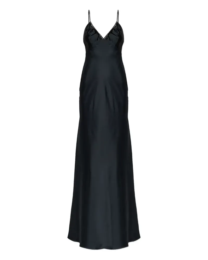 LoveShackFancy Verziertes Mystara Maxikleid - Schwarz Schwarz