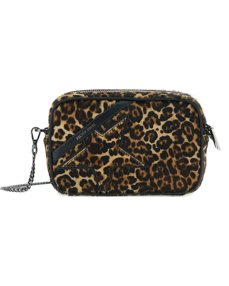 Golden Goose Mini Star Schultertasche mit Leoparden-Print - Braun Braun