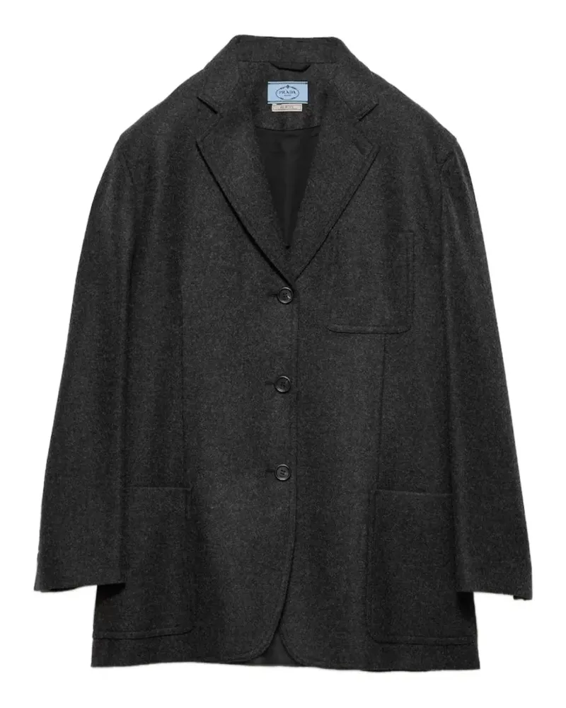 Prada Einreihige Jacke aus Re-Wolle - Grau Grau