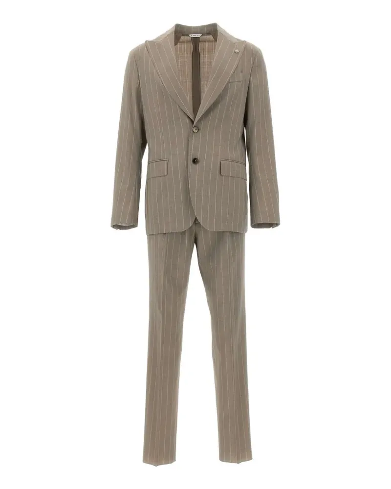 Manuel Ritz pinstriped suit - Nude Nude