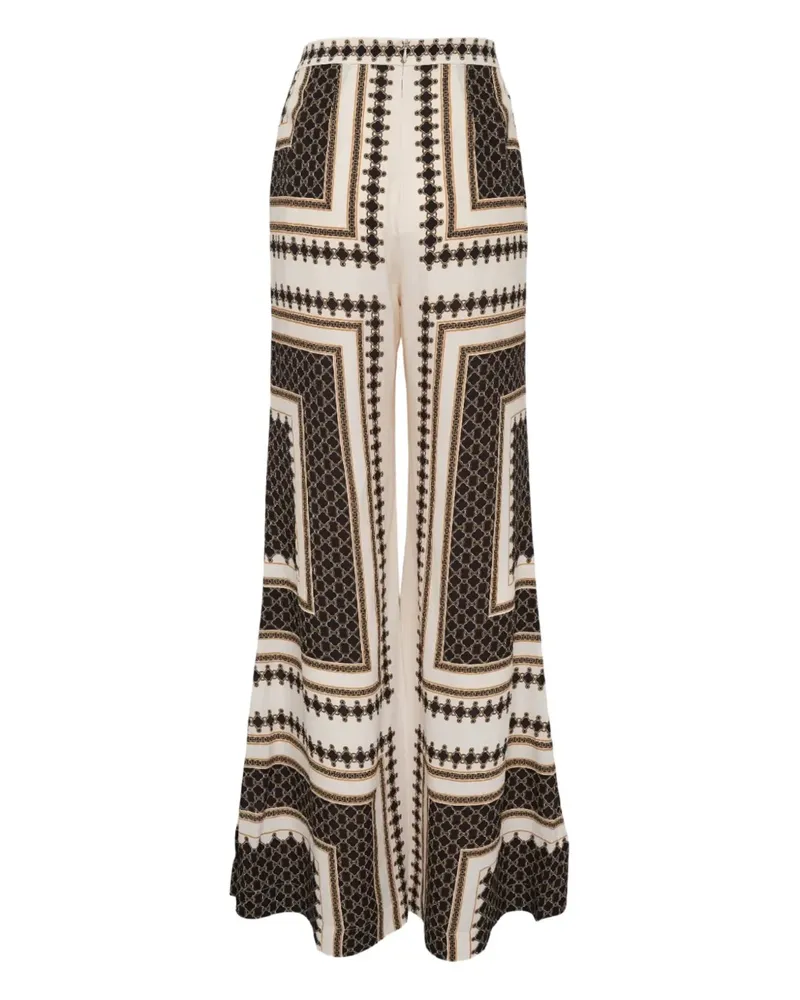 Zimmermann geometric-print trousers - Nude Nude