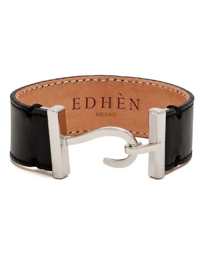 Edhèn Milano leather hook-fastening bracelet - Schwarz Schwarz