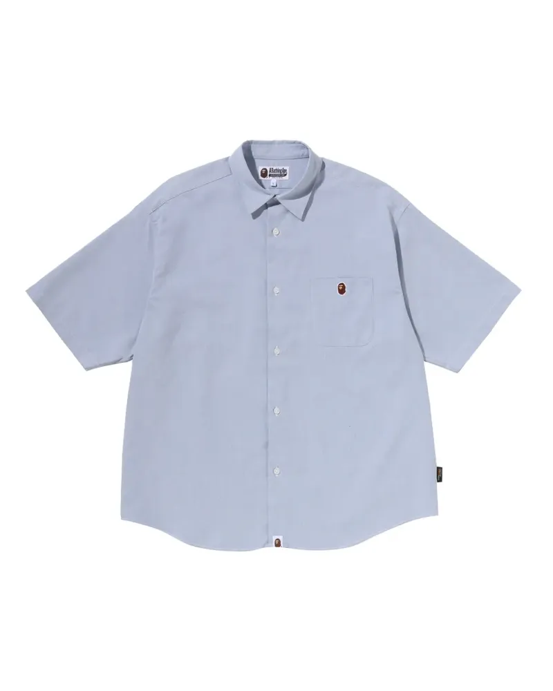 BAPE logo-print short-sleeve shirt - Blau Blau