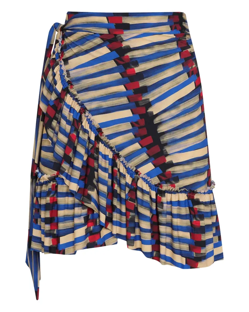 Lygia & Nanny Gerüschter Laurita Minirock mit Streifen - Blau Blau