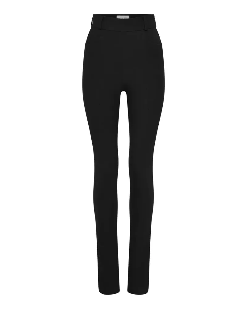 Marine Serre tailored slim-flim pants with sculptural seam lines - Schwarz Schwarz