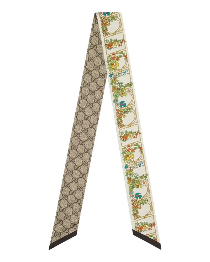 Gucci Seidentuch mit Blumen-Print - Nude Nude