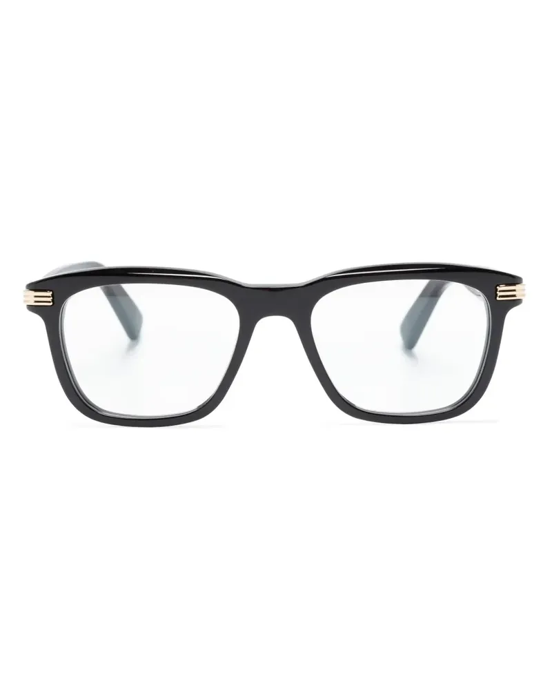 Cartier Eckige Brille mit Logo-Gravur - Schwarz Schwarz