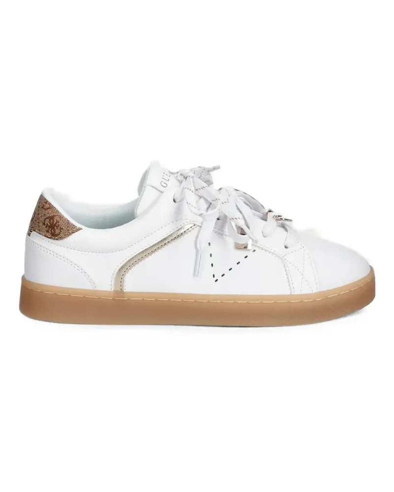 Guess Jarding Sneakers aus Leder mit Logo-Print - Weiß Weiß