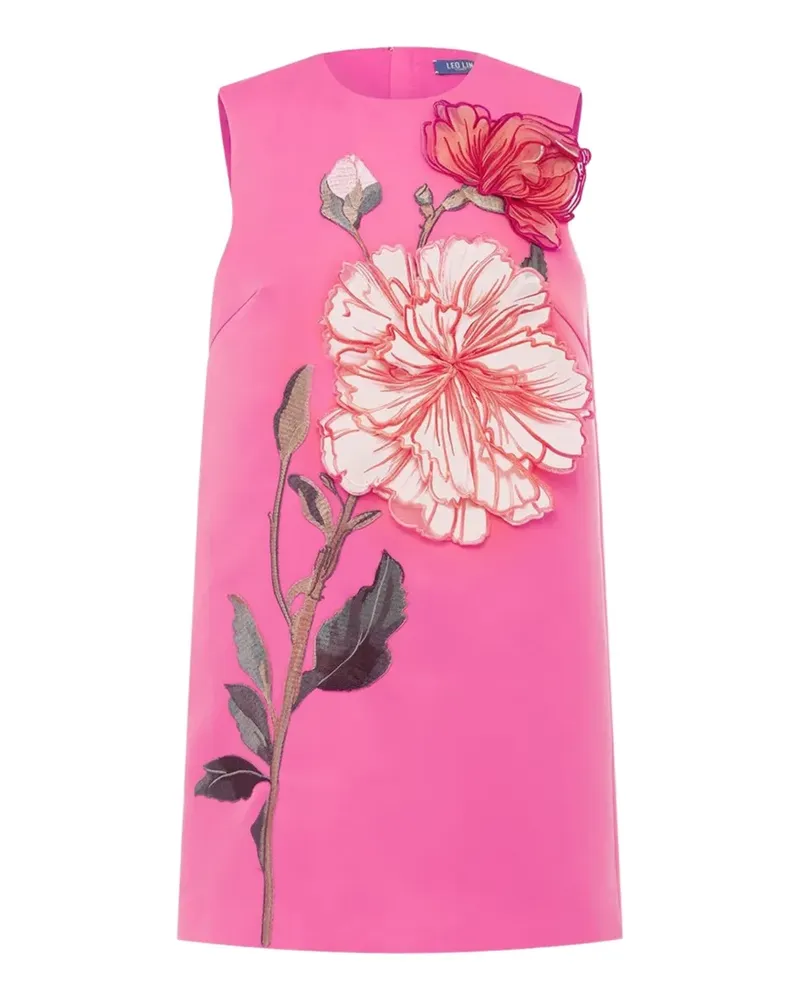 LEO LIN Yvonne Minikleid mit Blumenapplikation - Rosa Rosa