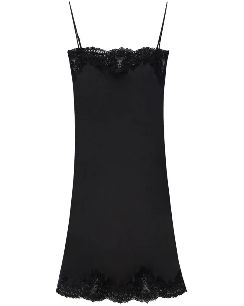 Stella McCartney Midikleid aus Satin - Schwarz Schwarz