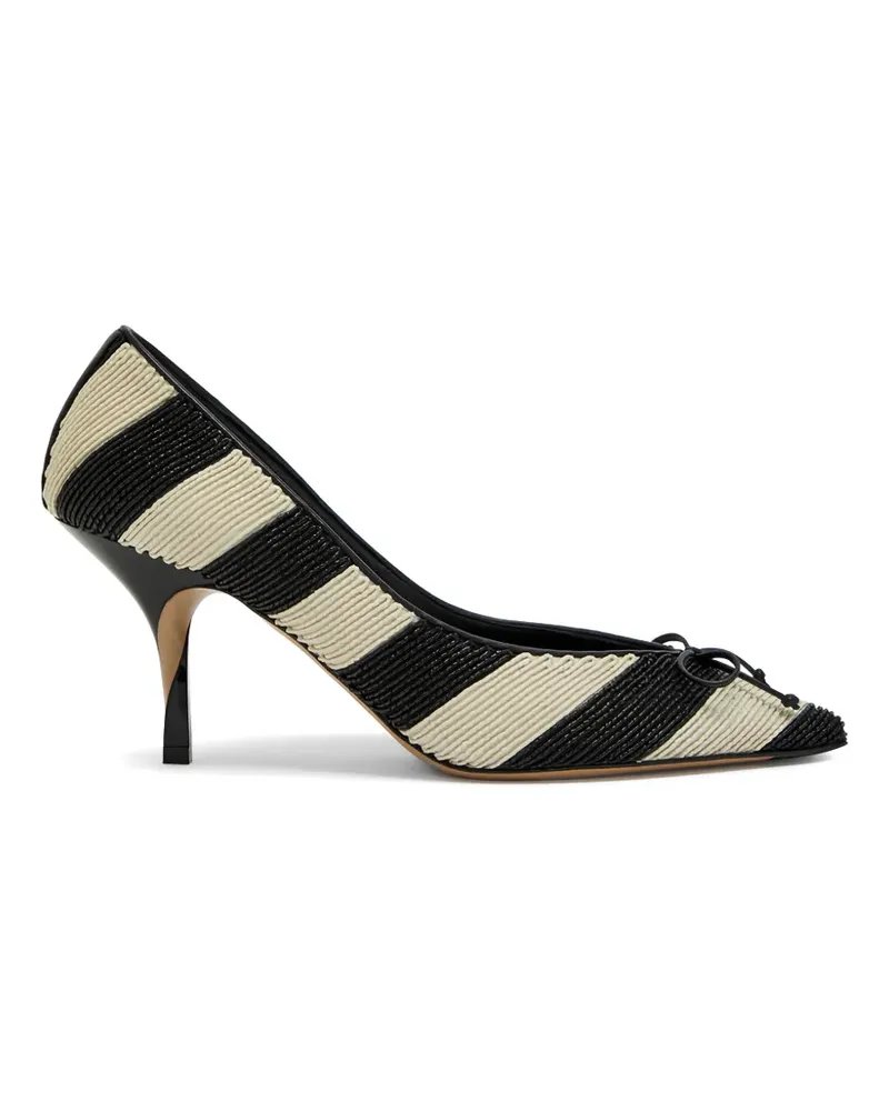 Jacquemus striped bow pumps - Schwarz Schwarz