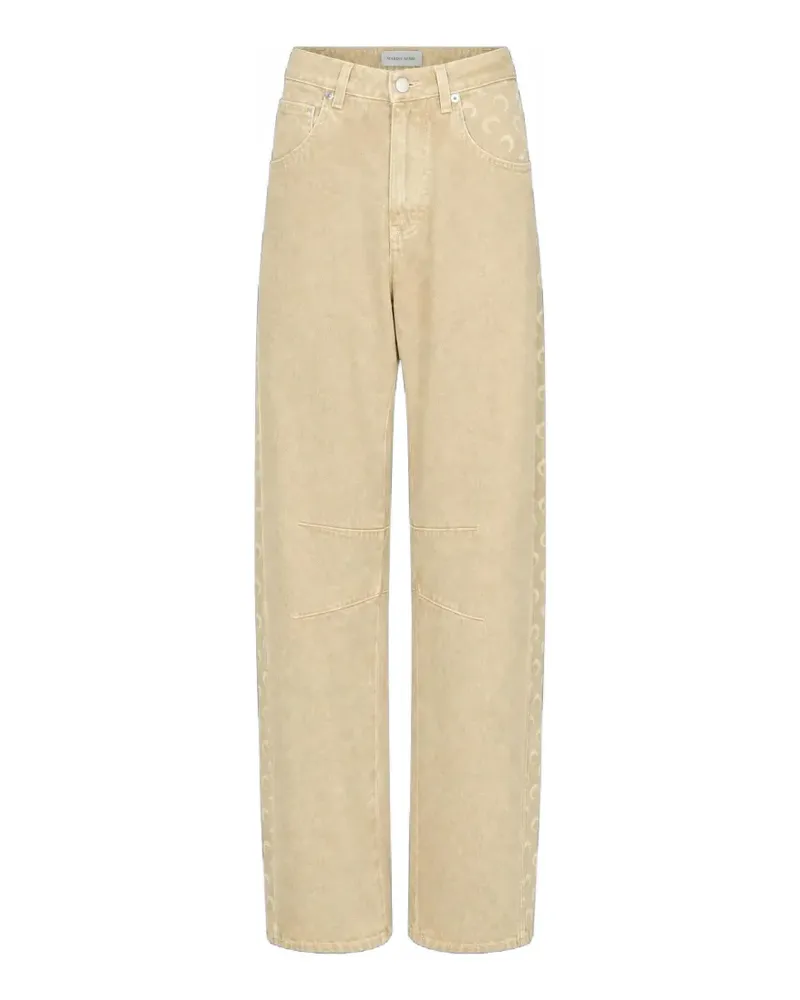 Marine Serre Ausgeblichene Jeans mit Mond-Print - Nude Nude