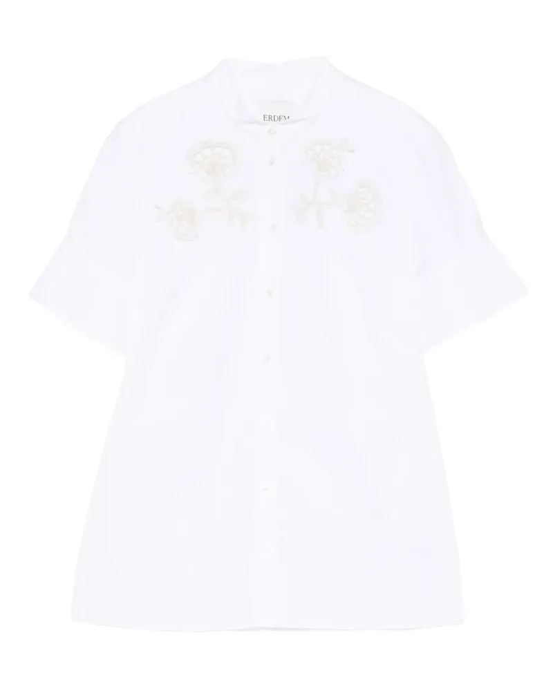 Erdem appliqué short-sleeve shirt - Weiß Weiß