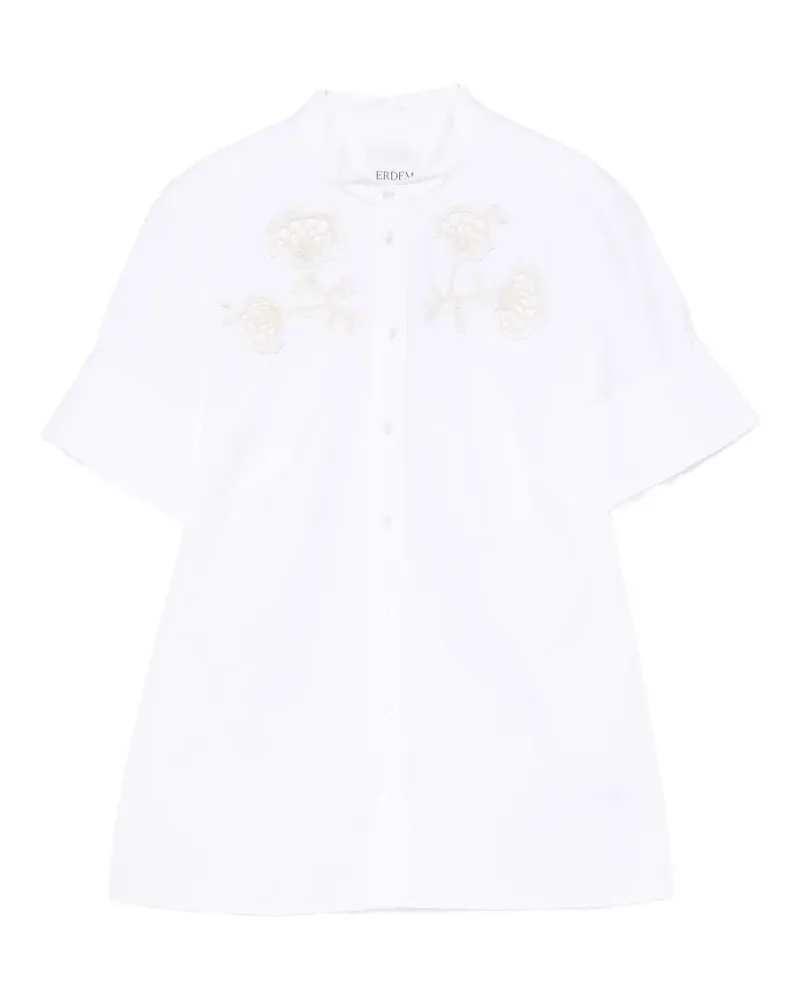 Erdem appliqué short-sleeve shirt - Weiß Weiß