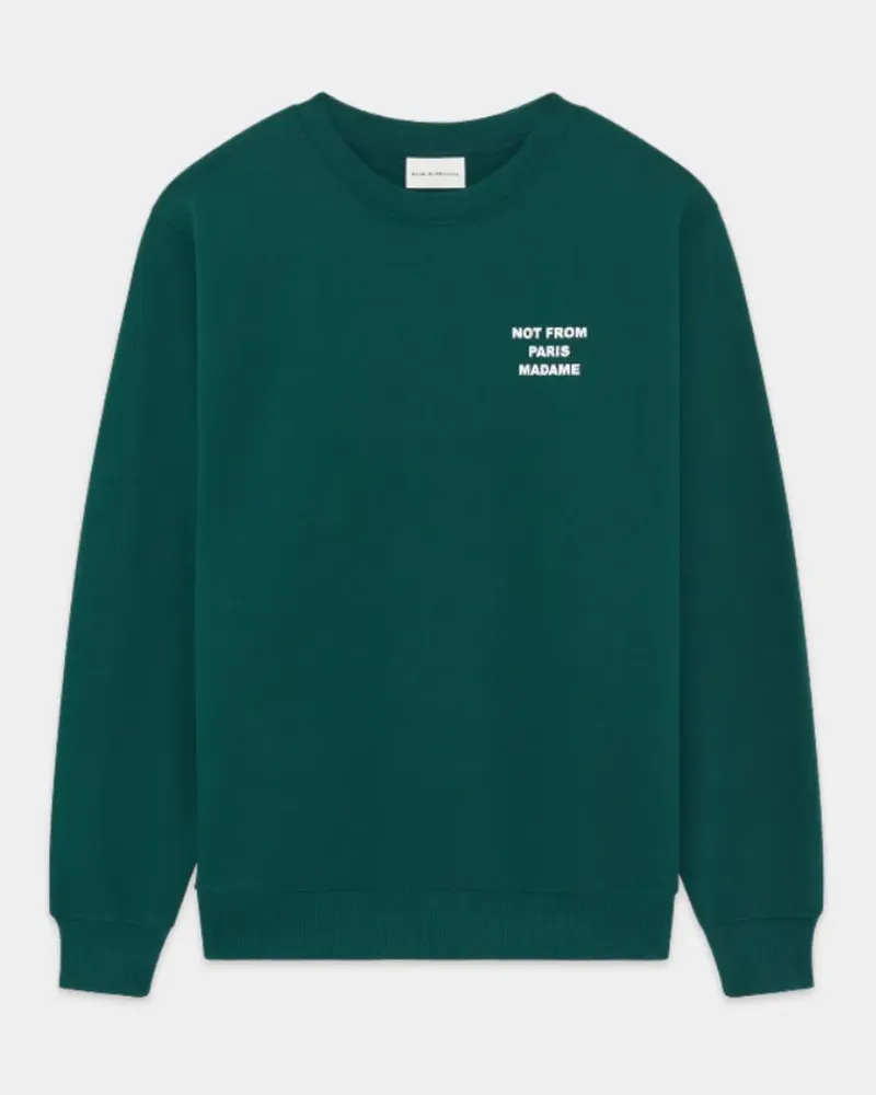 Drôle de Monsieur Sweatshirt mit Slogan-Print - Grün Grün