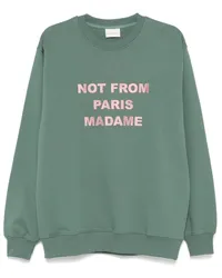 Drôle de Monsieur Sweatshirt mit Slogan-Print Grün