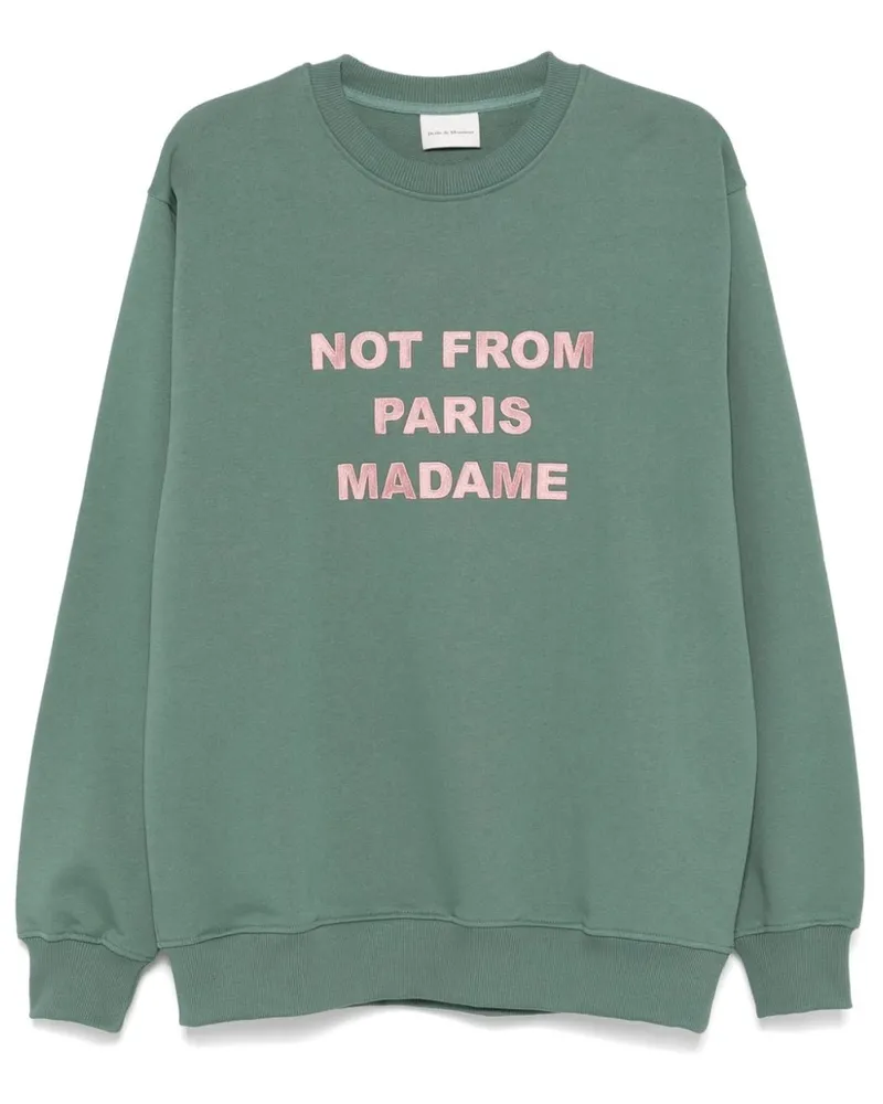 Drôle de Monsieur Sweatshirt mit Slogan-Print - Grün Grün