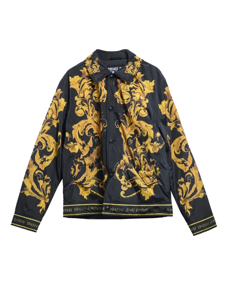 Versace Jeans Jacke mit Barock-Print - Schwarz Schwarz
