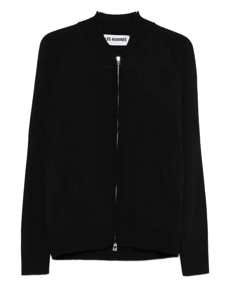 Les Hommes Klassischer Cardigan - Schwarz Schwarz