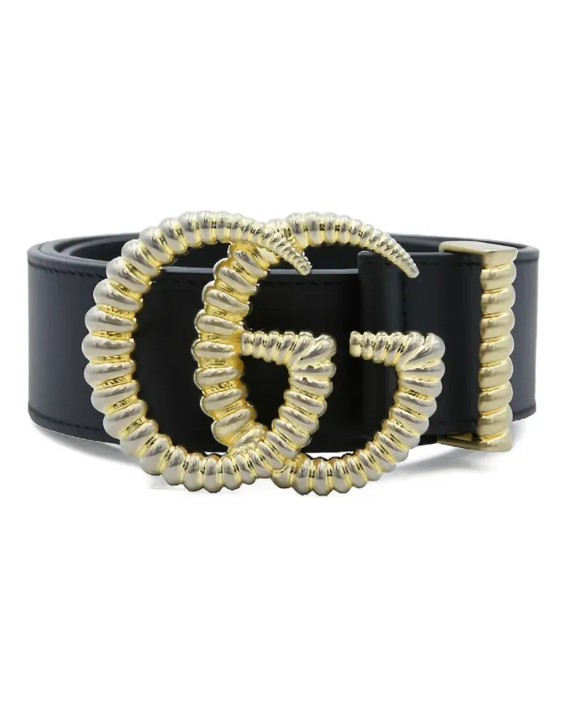 Gucci Ledergürtel mit GG-Schnalle - Schwarz Schwarz