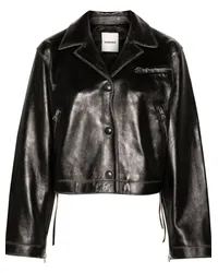 Sandro Bikerjacke in Distressed-Optik Schwarz