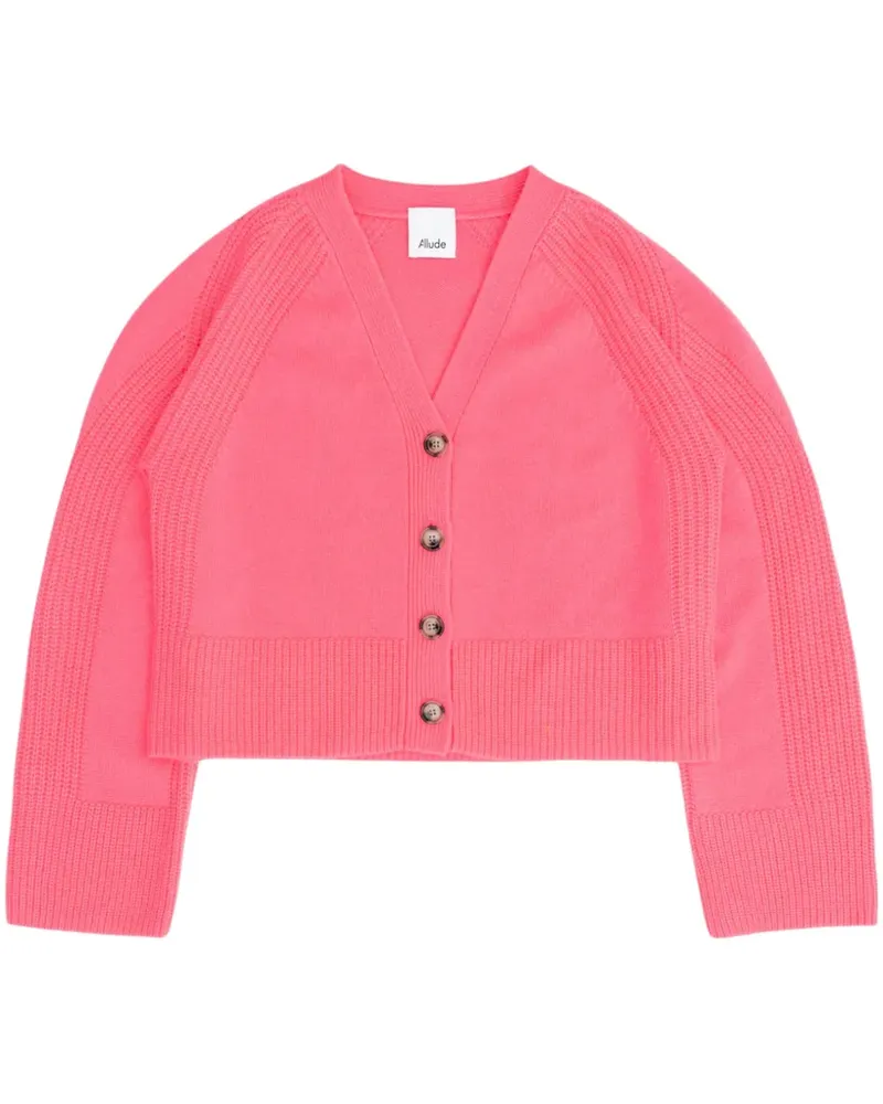 ALLUDE Cardigan mit V-Ausschnitt - Rosa Rosa
