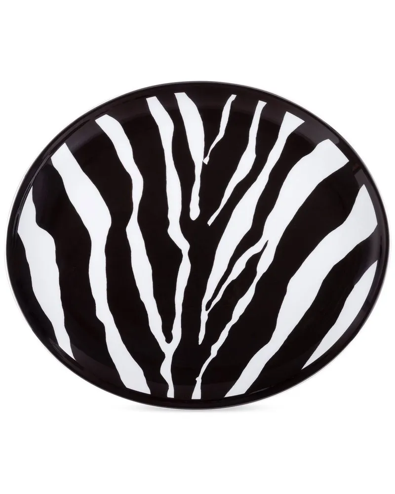 Dolce & Gabbana Porzellanteller mit Zebra-Print - Weiß Weiß