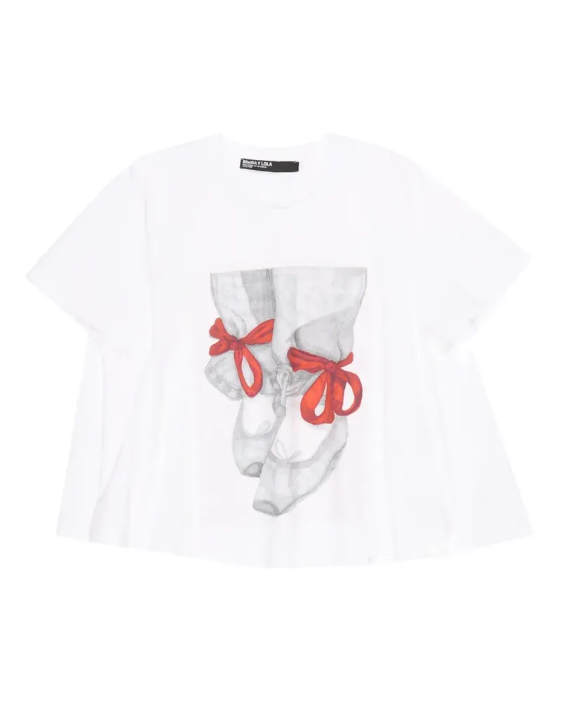 BIMBA Y LOLA T-Shirt mit grafischem Print - Weiß Weiß