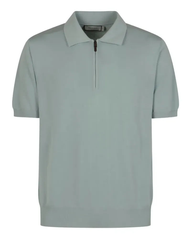 Canali quarter-zip fine-knit polo shirt - Grün Grün