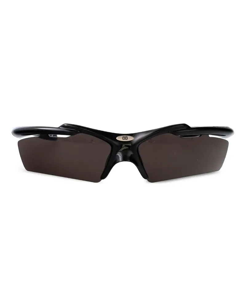 Balenciaga Geometrische Sonnenbrille - Schwarz Schwarz