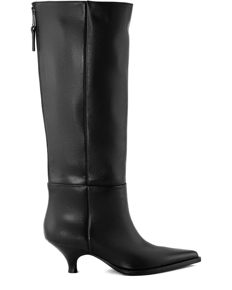 Elena Iachi Spitze Stiefel mit Reißverschluss - Schwarz Schwarz