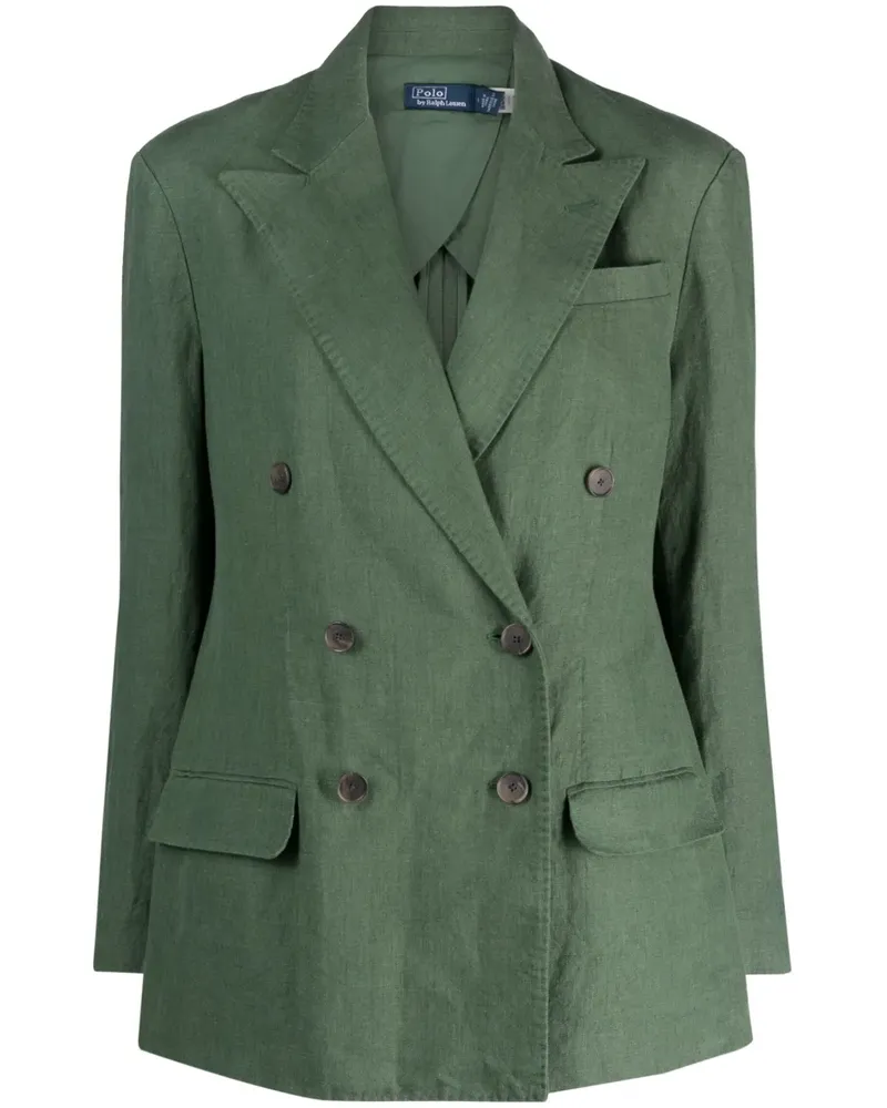 Ralph Lauren Doppelreihiger Leinenblazer - Grün Grün