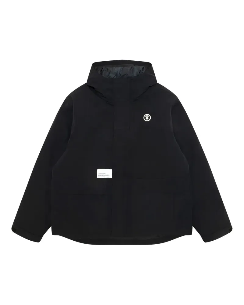 BAPE logo hooded jacket - Schwarz Schwarz