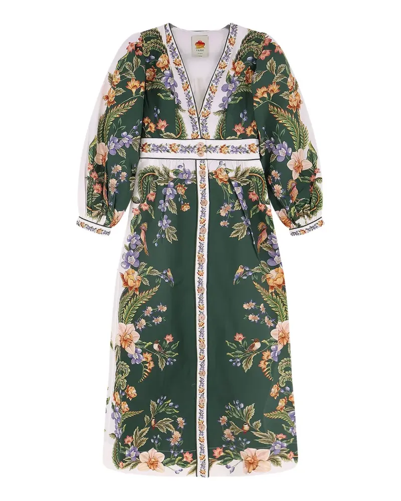 FARM Rio Kleid mit V-Ausschnitt - Grün Grün