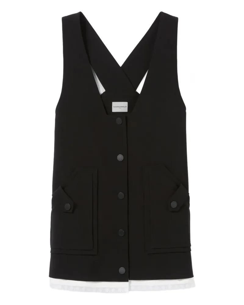 Claudie Pierlot Kleid mit geknöpfter Tasche - Schwarz Schwarz