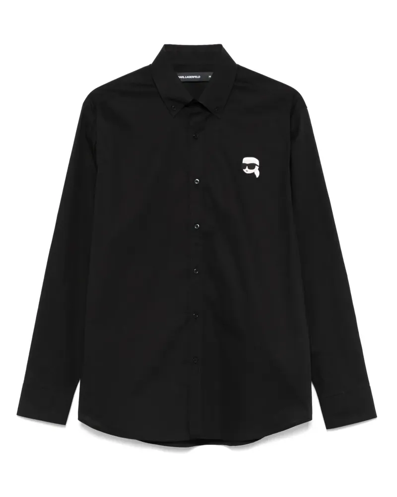 Karl Lagerfeld Ikon Hemd - Schwarz Schwarz