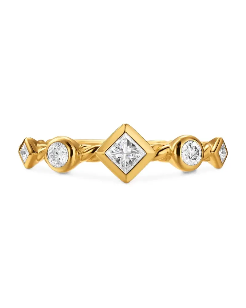 David Yurman 18kt Petite Modern Renaissance Gelbgoldring mit Diamanten Gold