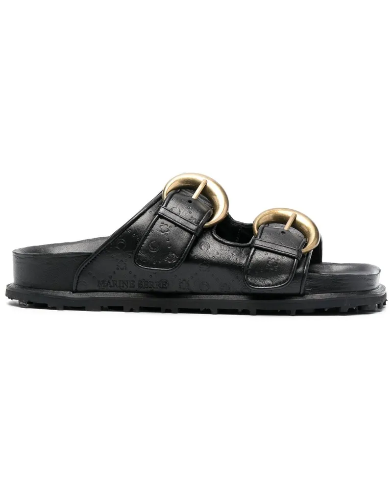 Marine Serre Sandalen mit Logo-Prägung - Schwarz Schwarz