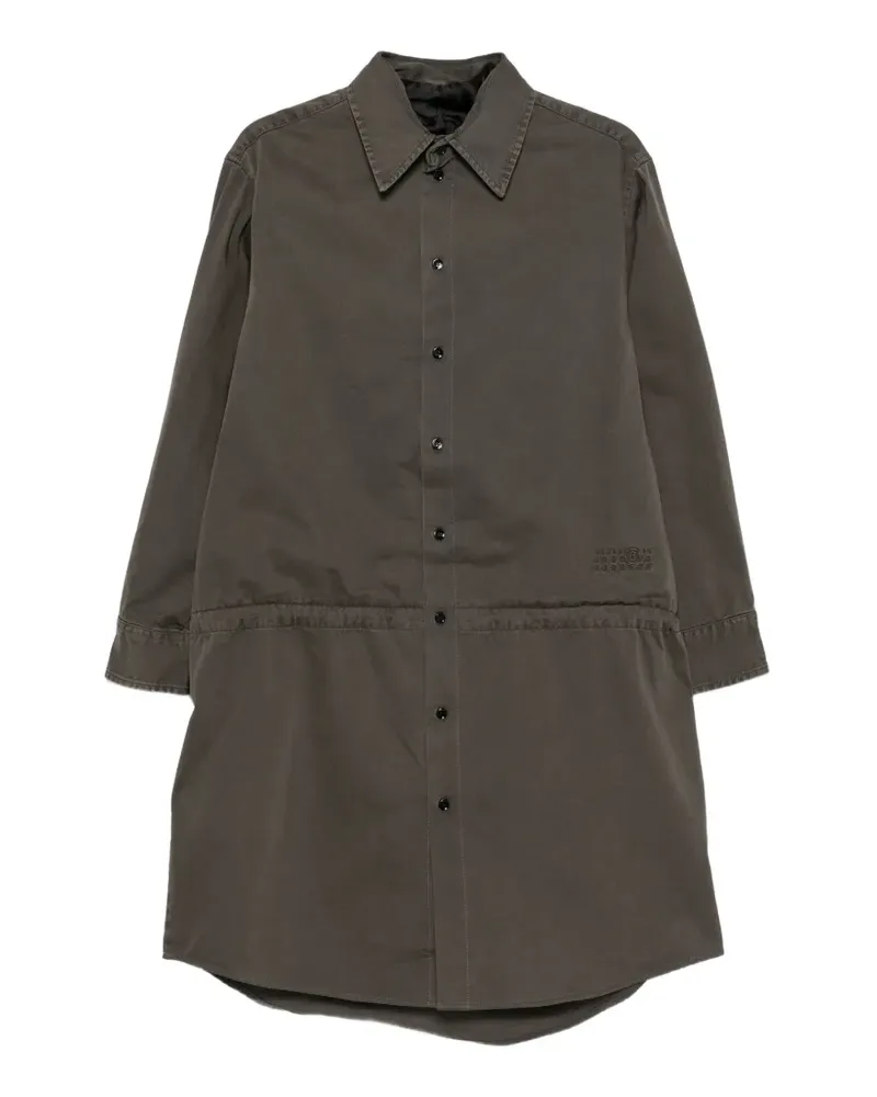 Maison Margiela Mini-Hemdkleid mit Kordelzug an der Taille - Braun Braun