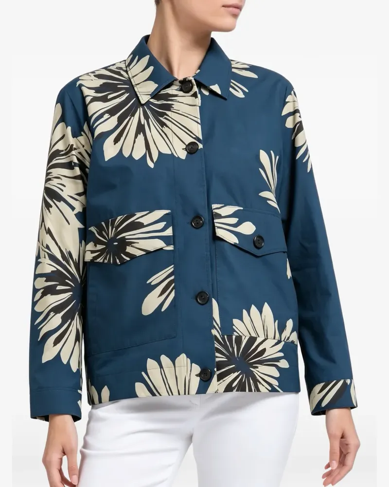 Brunello Cucinelli Hemd mit Blumenprint - Blau Blau