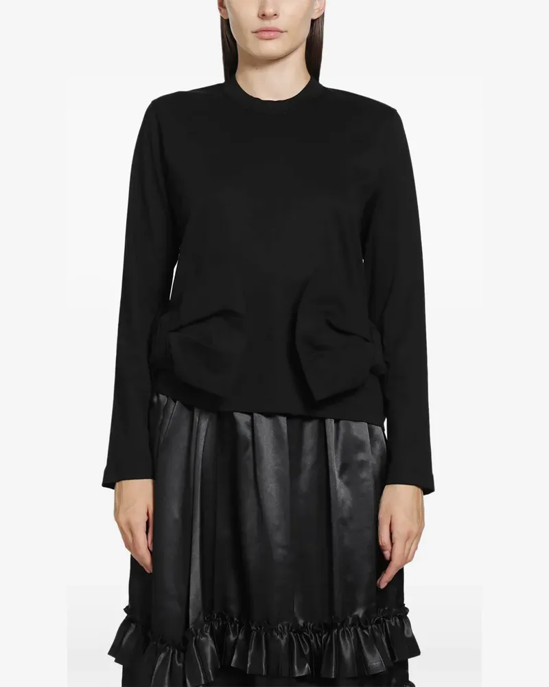 Noir Kei Ninomiya bow-embellished long-sleeve T-shirt - Schwarz Schwarz